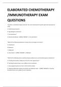 ELABORATED CHEMOTHERAPY /IMMUNOTHERAPY EXAM QUESTIONS 