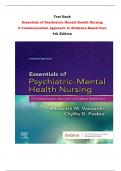 Test Bank For Essentials of Psychiatric Mental Health Nursing  A Communication Approach to Evidence-Based Care  4th Edition By Elizabeth M. Varcarolis, Chyllia Dixon |All Chapters,  Year-2023/2024|