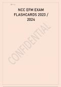 NCC EFM EXAM FLASHCARDS 2023 2024