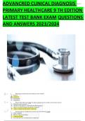 ADVANCED CLINICAL DIAGNOSIS PRIMARY HEALTH CARE 9 TH EDITION LATEST TEST BANK EXAM QUESTIONS AND ANSWERS 2023/2024