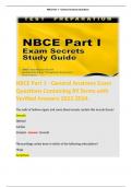 NBCE Part 1 - General Anatomy Exam Questions Containing 89 Terms with Verified Answers 2023-2024. 