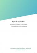 Samenvatting praktijk fysische applicaties