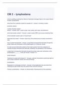 CM 2 - lymphedema Exam Questions and Answers