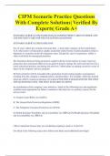 CIPM Scenario Practice Questions  With Complete Solutions| Verified By  Experts| Grade A+ 