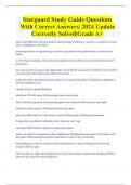 Starguard Study Guide Questions  With Correct Answers| 2024 Update  Correctly Solved|Grade A+ 