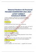 Maternal Newborn Ati Proctored  FOCUSED EXAMREVIEW 2023-2024 - LATEST CORRECT Solutions/A G