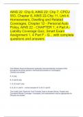 AINS 22 -Chp 6, AINS 22- Chp 7, CPCU 553, Chapter 8, AINS 22-Chp 11, Unit 4: Homeowners, Dwelling and Related Coverages, Chapter 12 - Personal Auto Policy, AINS 22 - CHAPTER 1, 4 Part A - Liability Coverage Quiz, Smart Exam Assignment 1, 4 Part F - G... w