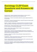 Bundle For CLEP Exam Questions with Correct Answers All In One