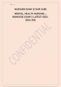 NUR2488 EXAM 3 NUR 2488 MENTAL HEALTH NURSING 50 QUESTIONS AND ANSWERS Rasmussen