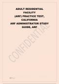 ADULT RESIDENTIAL FACILITY ARF PRATICE TEST CALIFORNIA ARF ADMINISTRATION STUDY