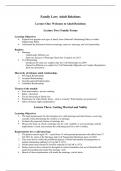 Family Law: Adult Relations Summary Notes 