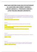 NRNP 6645 MIDTERM EXAM 2024 PSYCHOTHERAPY ALL QUESTIONS AND CORRECT ANSWERS | ALREADY GRADED A+ | PROFESSOR VERIFIED | LATEST RELEASE (WALDEN UNIVERSITY)