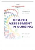 Test Bank For Health Assessment in Nursing 7th Edition By Janet R Weber and Jane H Kelley |All Chapters,  Year-2023/2024|