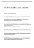 ASL 101 Unit 1 FINAL EXAM 2023/2024