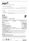 AQA GCSE GERMAN Foundation Tier Paper 4 Writing QP 2023 