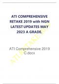 RETAKE 2019 with NGN LATEST UPDATES MAY 2023 A GRADE. ATI Comprehensive 2019 C.docx lOM oAR c P S D | 2481 519 9 ATI COMPREHENSIVE C