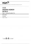 AQA GCSE MODERN HEBREW 8678/LF Paper 1 Listening Foundation Tier Mark scheme June 2023