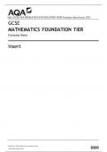 AQA GCSE MATHEMATICS FOUNDATION TIER Formulae Sheet Insert 2023 