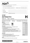 AQA GCSE MATHEMATICS Higher Tier Paper 3 Calculator QP 2023 