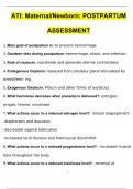 ATI Maternal Newborn POSTPARTUM ASSESSMENT (NEW) 2024 with Revised and Correct Solutions.