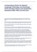 Jurisprudence Exam for Speech Language Pathology and Audiology (This includes interns and assistants) Questions With 100% Correct Ans.