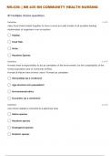 NR-435: | NR 435 RN COMMUNITY HEALTH NURSING QUESTIONS WITH 100% CORRECT ANSWERS| GRADED A+