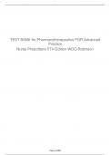 TEST BANK for Pharmacotherapeutics FOR Advanced Practice Nurse Prescribers 5TH Edition Woo Robinson. All Chapters 1-55 with Correct Answers.