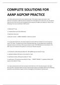 COMPLETE SOLUTIONS FOR AANP AGPCNP PRACTICE 