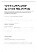 VERIFIED AANP AGPCNP QUESTIONS AND ANSWERS 