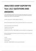ANALYZED AANP AGPCNP PSI Test 1 & 2 QUESTIONS AND ANSWERS 