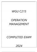 WGU C215 OPERATION MANAGEMENT COMPLETED EXAM 2024.p