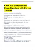 CMN 571 Immunizations Exam Questions with Correct Answers