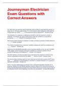 Journeyman Electrician Exam Questions with Correct Answers 