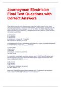 Journeyman Electrician Final Test Questions with Correct Answers