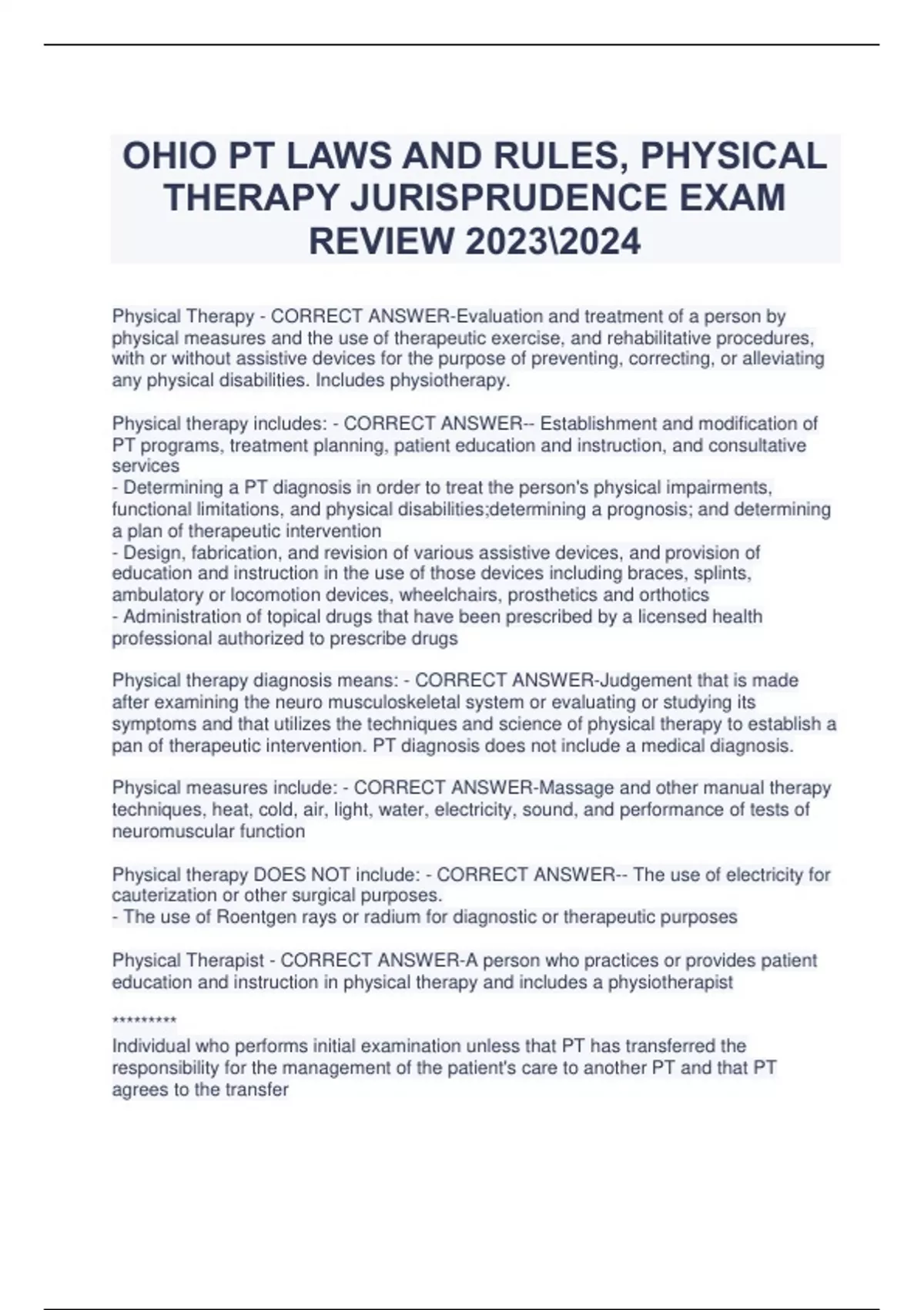 OHIO PT LAWS AND RULES PHYSICAL THERAPY JURISPRUDENCE EXAM REVIEW   6593cbb3a517d 4122244 1200 1700.webp