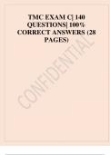 TMC EXAM C 140 QUESTIONS 100% CORRECT ANSWERS (28 PAGES).