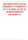 RN HESI EXIT EXAM VERSION 1-VERSION 3 (V1-V3) 2024 (ACTUAL SCREENSHOTS) GRADED A+