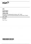 AQA AS HISTORY 7041/2N Revolution and dictatorship: Russia, 1917 1953 Component 2N The Russian Revolution and the Rise of Stalin, 1917 1929 Mark scheme June 2023