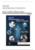 Test Bank for Gould's Pathophysiology for the Health Professions, 7th Edition (VanMeter 2023), All Chapters Chapter 1-28, A+ guide.