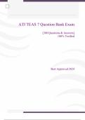 ATI TEAS 7 Question Bank Exam - Questions & Answers (Rated 97%) Best Update 2024