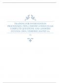 TRAINING FOR INTERVENTION PROCEDURES (TIPS) CERTIFICATIONS EXAM COMPLETE QUESTIONS AND ANSWERS 2023/2024 (100%) VERIFIED | RATED A+