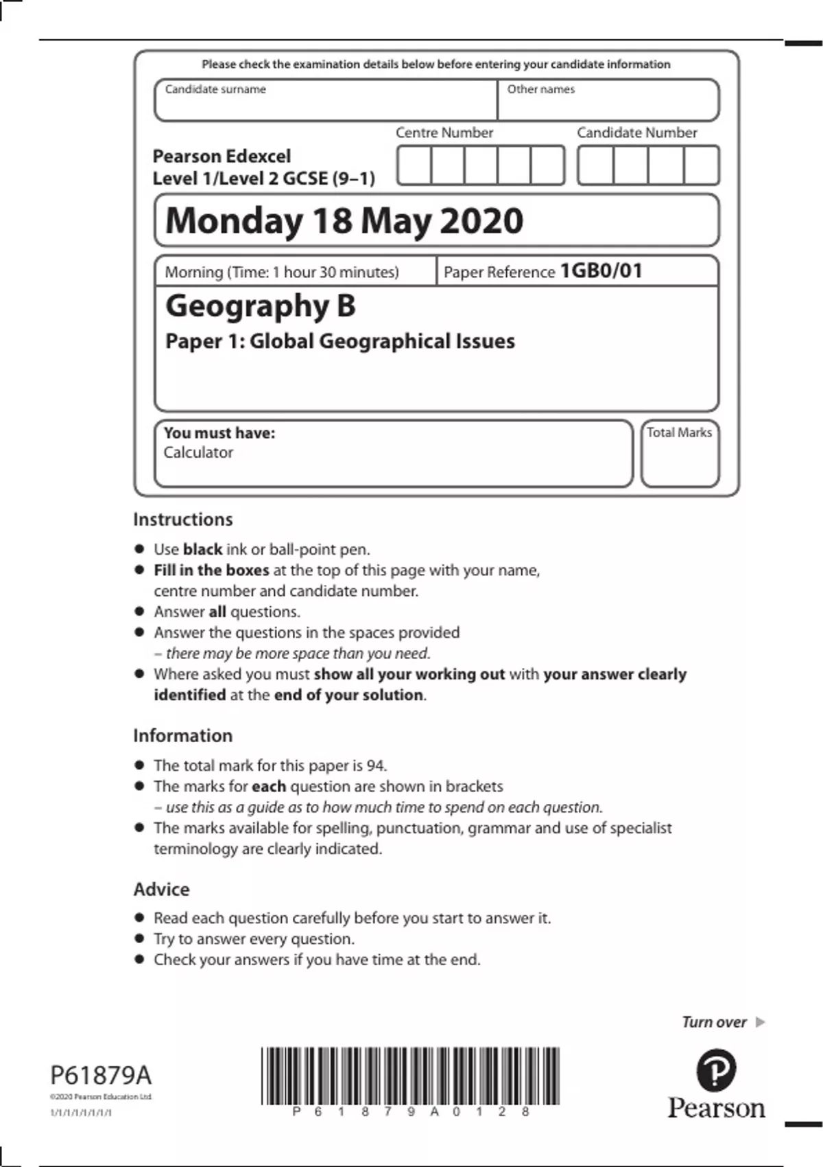 Test (elaborations) Geography Edexcel B - Geography Edexcel B - Stuvia UK