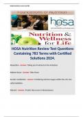 HOSA Nutrition Review Test Questions Containing 783 Terms with Certified Solutions 2024.