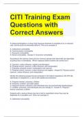 CITI Training Exam Questions and Answers All Correct