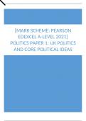 Marking scheme Pearson Edexcel A-Level 2024] Politics Paper 1 UK Politics and Core Political Ideas