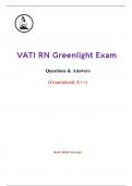 VATI RN Greenlight Exam | Questions & Answers (Scored A+) - Best 2024