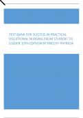 Test Bank For Success in Practical Vocational Nursing From Student to Leader 10th Edition By Knecht Patricia