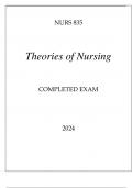 NURS 835 THEORIES OF NURSING COMPLETED EXAM 2024.