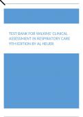 Test Bank For Wilkins' Clinical Assessment in Respiratory Care 9th Edition By Al Heuer