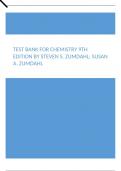 Test Bank For Chemistry 9th Edition by Steven S. Zumdahl, Susan A. Zumdahl